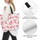 thumbnail image 3 of Balery Rose Flowers Bolsa Tote Estilo Estético con Cremalleras, Bolsa de Hombro, Bolsa de Compras Grande y Plegable, 3 of 8