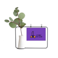 thumbnail image 1 of Marco De metal con Florero De Cerámica Unbranded Dibujo gracioso, 1 of 4