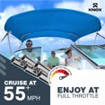 thumbnail image 2 of Knox B34-T34B 79-84 in. 3 Bow Bimini Tops for Boats, Fadeproof, Support Poles, Storage Boot, Pacific Blue, 2 of 7