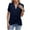 Navy, variant on Kaemgyyd Women's Cross Wrap Tops 2025 Summer Deep V Neck T Shirts Casual Loose Ruched Ruffle Short Sleeve Blouses
