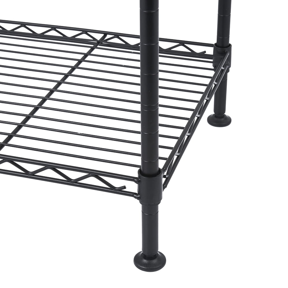 Private Jungle 4-Tier Wire Shelving 4 Shelves Unit Metal Storage Rack Durable Organizer Perfect for Pantry Closet Kitchen Laundry Organization,Black