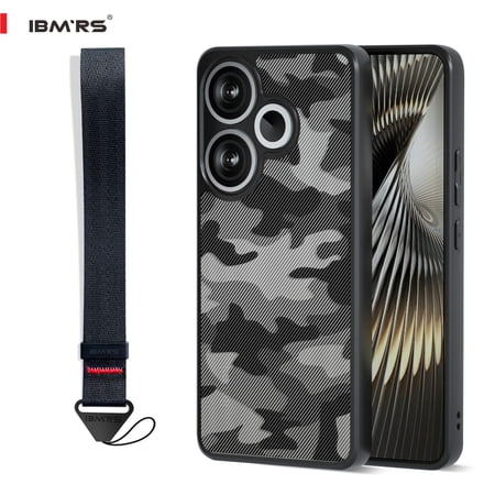IBMRS Para Xiaomi Redmi Turbo 3/Poco F6 Case (Teste De Queda De Grau Militar) Translúcido PC Rígido Anti-Impressão Digital , Camo Black