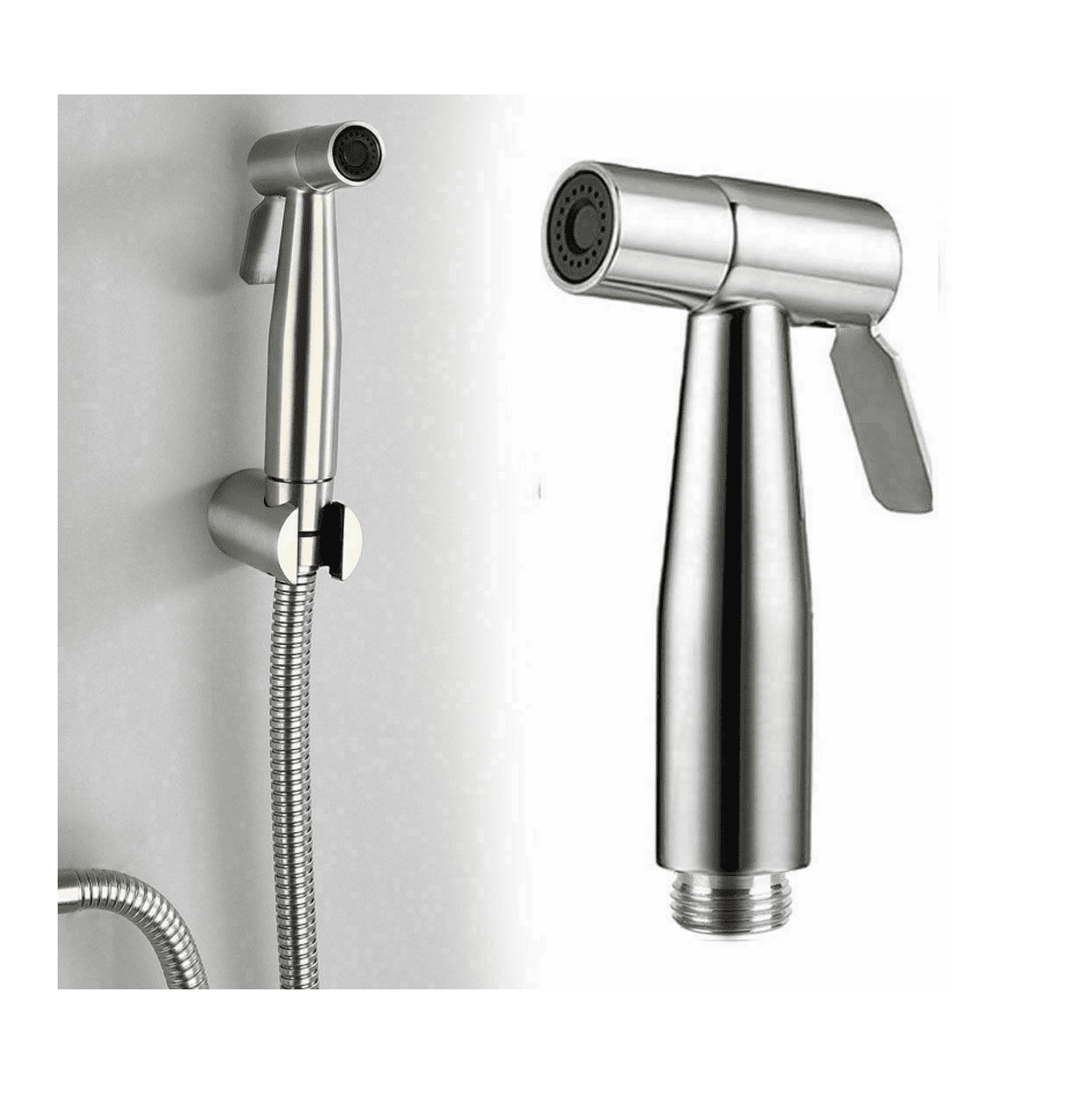 Stainless Steel Handheld Bidet Sprayer Shower Toilet Shattaf Adapter Hose kit BC