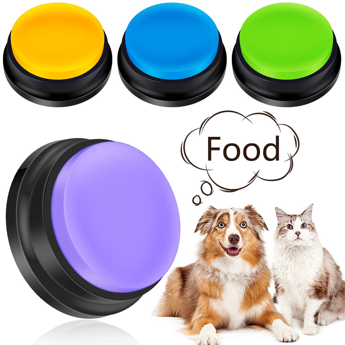 4Pcs Dog Button Pet Communication Button Pet Training Buzzer Battery