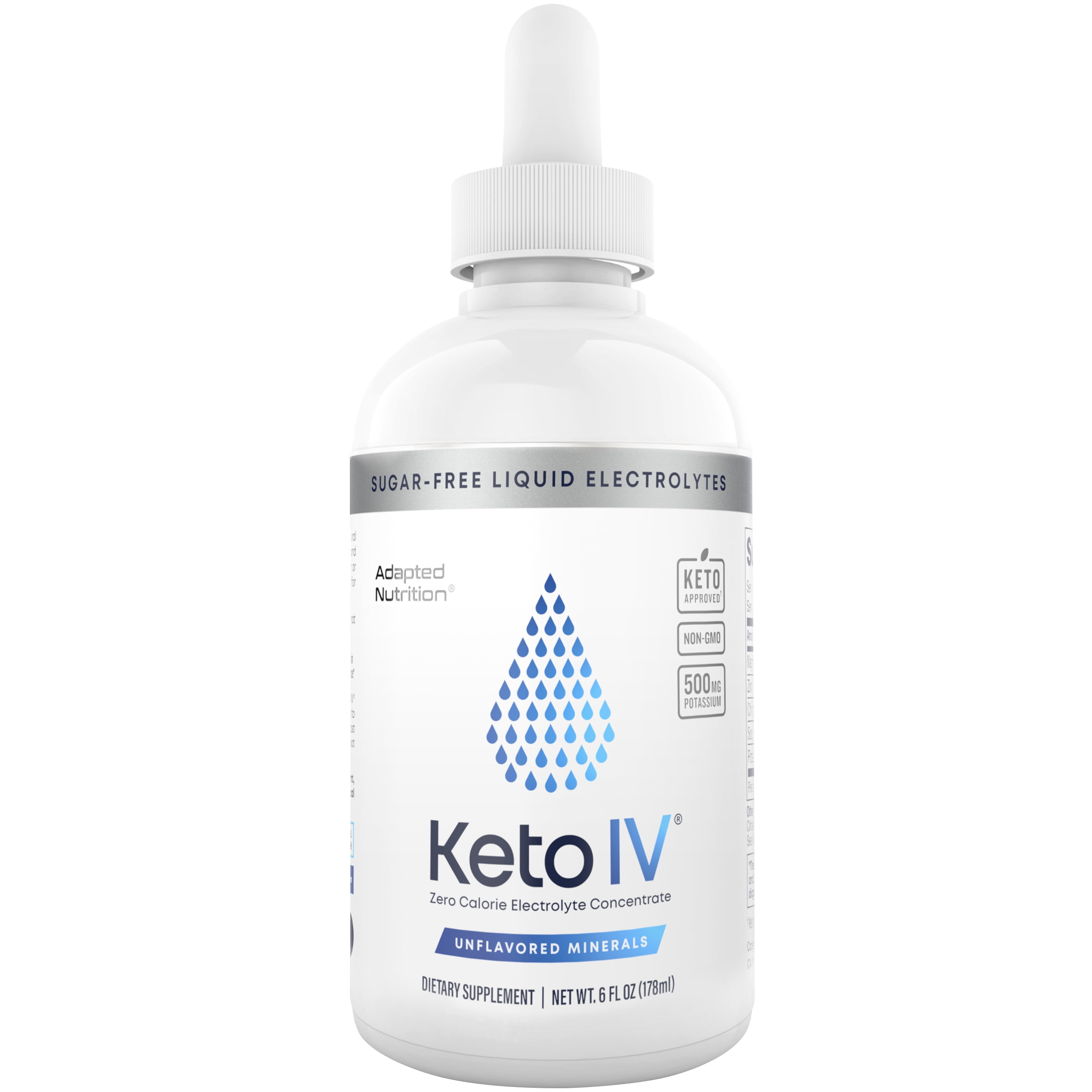 Adapted Nutrition Keto IV Electrolyte Drops Raw Unflavored Minerals