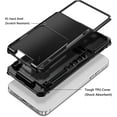 thumbnail image 3 of for iPhone 14 Pro Max Case Wallet Cover 4-Card Credit Card Holder ID Slot Scratch Resistant Dual Layer Hybrid Protective Hard Shell Rugged TPU Bumper Armor Case 6.7 inch Black, 3 of 12