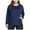 Navy, variant on Feancey Plus Size Tops for Curvy Women Oversized Casual Long Sleeve Round Neck Tshirts Soft Comfy Loose Tunic Solid Basic Tees with Pockets Black XXL