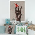 thumbnail image 3 of Designart 'Man With Arm Raised On Victory Sign' Modern Framed Art Print, 3 of 4