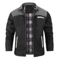 thumbnail image 4 of qolati Men's Quilted Down Jacket Fall Winter Plaid Lined Coat Lightweight Business Causal Bomber Jacket, 4 of 8