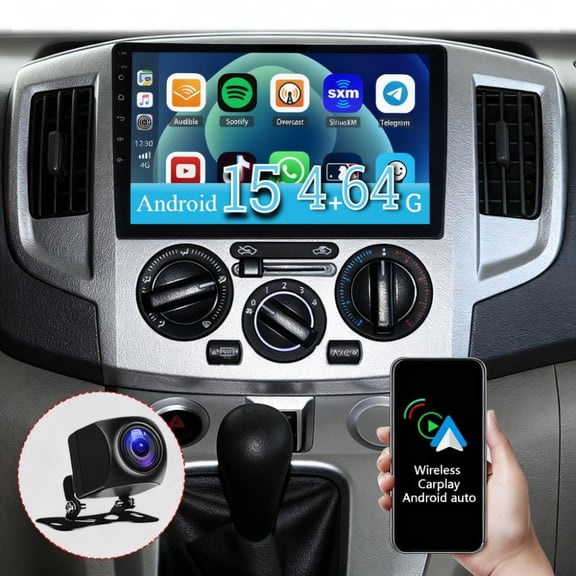 Molaner 4 64G Android 15 Car Stereo for Nissan NV200 2013-2019, 9 inch Touch Screen Fit for Carplay Android Auto with Bluetooth FM/RDS Radio EQ WiFi GPS