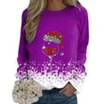 thumbnail image 1 of Kcodviy Chandail en Molleton Décontracté de Noël pour Femmes, Col Rond, Grande Taille, Manches Longues, Ample, 1 of 5