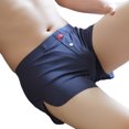thumbnail image 2 of zeranth Summer Boxer Underwear Mid-rise Elastic Waistband Ice Silk Shorts Briefs Loose Fit Solid Color Boxer Briefs, 2 of 7