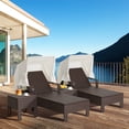 thumbnail image 4 of Costway 2PCS Patio Chaise Longue en Rotin Chaise Longue avec Table d'Appoint Pliante Coussin Coussin, 4 of 10