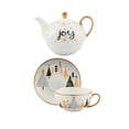 thumbnail image 2 of Tetera con taza de té y platillo Taza de café de cerámica Regalo Taza de jugo Única Tierra de nieve, 2 of 9