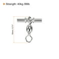 thumbnail image 2 of Sleeve Swivel, 88lb Stainless Steel Cross Line 3 Way Fishing Terminal Tackle, Silver 10 Pack, 2 of 6