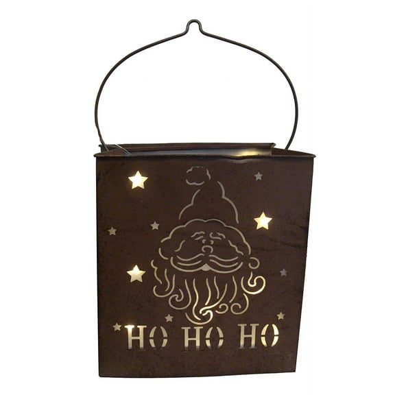 Sterling 12.5" Pre-Lit Brown Shimmering Battery Operated LED Santa Claus Christmas Lantern