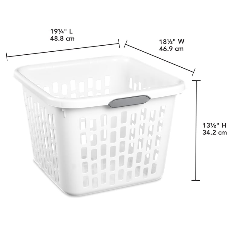 Sterilite 1.5 Bushel Square Laundry Basket, White photo 2