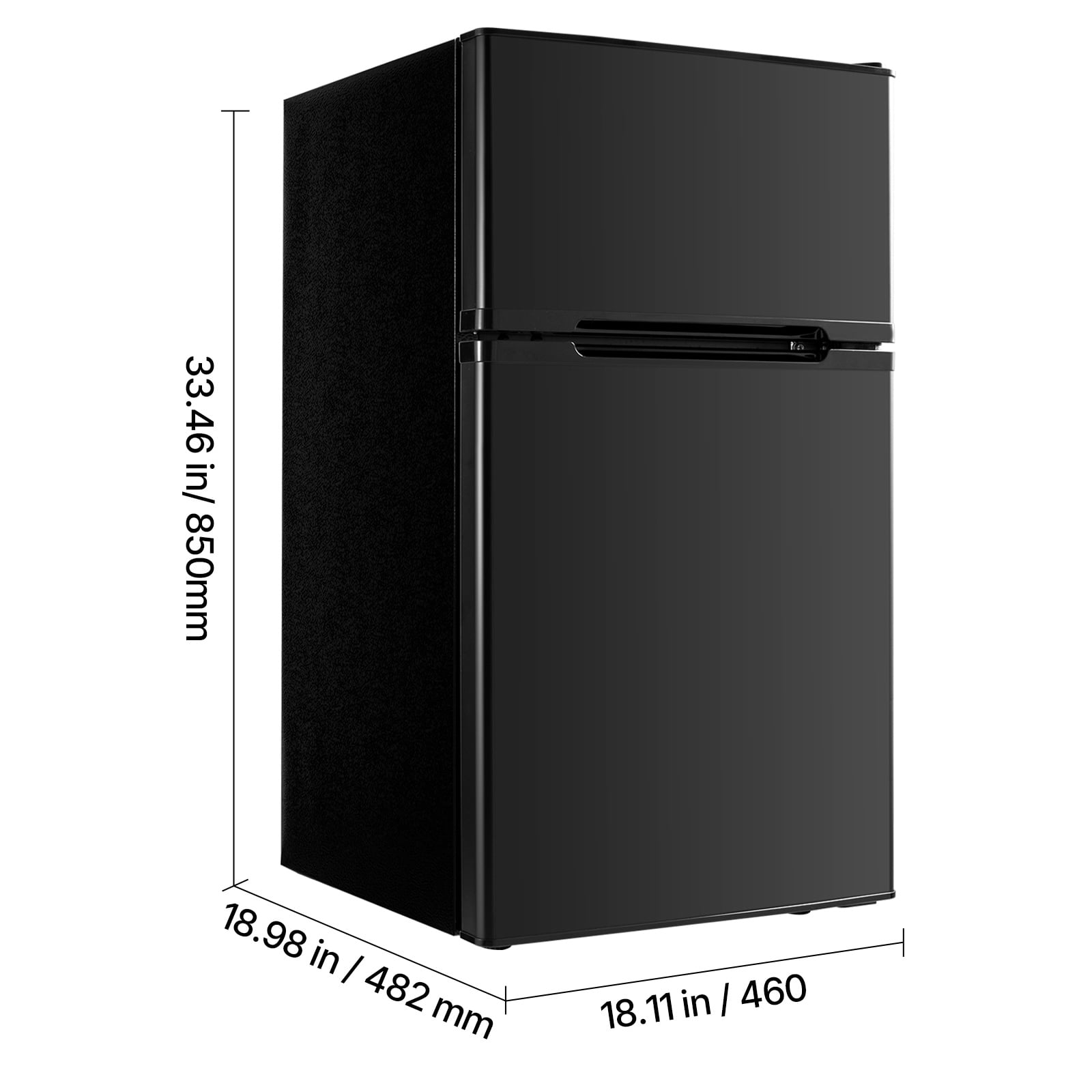 KFFKFF Compact Mini Fridge with Freezer, 3.2 Cu.Ft, Dual Door Refrigerator, Adjustable Temperature Control, Energy-Saving Design, Reversible Door, Quiet Operation, Ideal for Bedroom, Dorm, Office