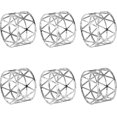 thumbnail image 1 of Wabjtamset Of 6 Metal Napkin Ring Holder With Hollow Out Design (silver), 1 of 5