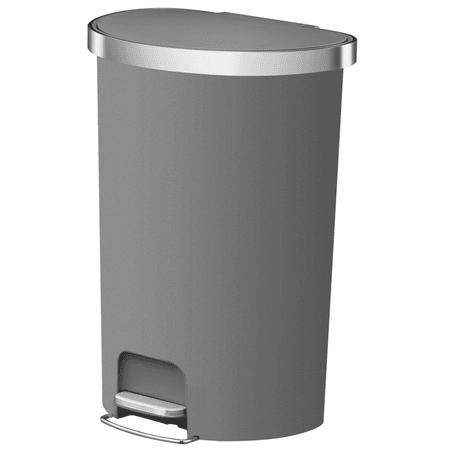 Better Homes & Gardens 14.5 Gallon Trash Can, Plastic Step On Kitchen Trash Can, Gray