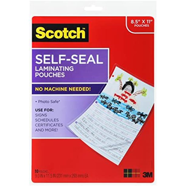 Scotch® SelfSealing Laminating Pouches LS85410G, Gloss Finish, Letter