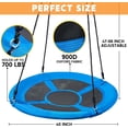thumbnail image 2 of 40 inch Saucer Tree Swing 900Lb Weight Capacity, Waterproof Swing Seat for Kids Outdoor with Hanging Straps Playground Outdoor Backyard(Blue), 2 of 14