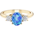thumbnail image 6 of Peora Blue Opal and Lab Grown Diamond 3-Stone Trellis Ring 14K Gold 1.30 Carats Oval, 6 of 6