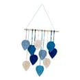 thumbnail image 1 of Macramé para colgar en la pared, telón de fondo con borlas de hojas, decoración de pared hecha a mano, tapiz tejido para regalos, apartamento, fiesta, Azul, 1 of 8