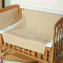 Flxxie 100% Pure Cotton Cable Knit Toddler Throw Blanket, Super Soft Baby Blanket for Boys and Grils, Apricot, 30x40 Inches