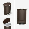 thumbnail image 2 of 50 Liter / 13 Gallon Semi-Round Kitchen Step Trash Can with Secure Slide Lock, Mocha Plastic, 2 of 6