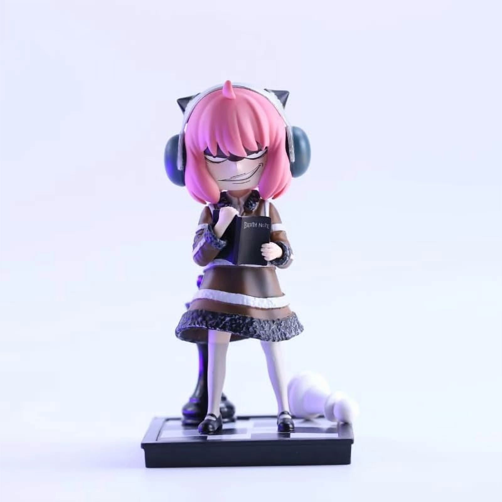 New Anya Forger Figure, Standing Replacement Head Anya Forger Action Figures 18cm/7.1inch PVC Handmade Anime Character Statue Model Decoration Gifts