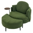 thumbnail image 6 of Barara King Modern Comfy Arm Chair, Reading Chair,42.5" Single Sofa Chair with Cresent-Shaped Footstool, Green, 6 of 11