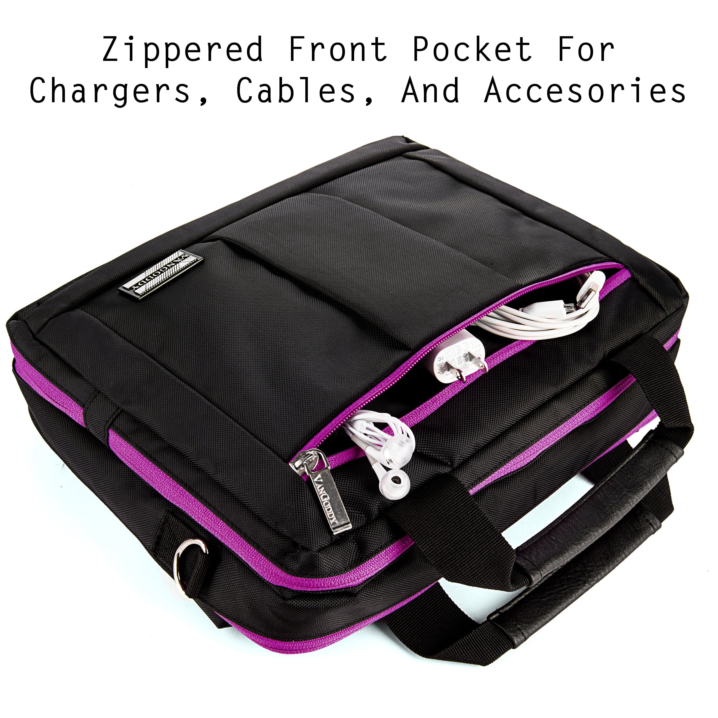 Convertible Water ResIstant Messenger Bag an Backpack with Multiple Compartments for Lenovo Thinkpad / Ideapad / Yoga / Legion Series Laptops (13 inches - 14 inches) (Purple)