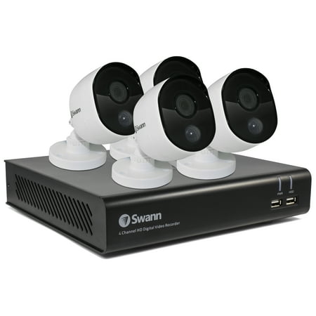 Pinhole Camera With Sd Card 4 Camera 4 Channel 1080p Full HD DVR Security System 32GB SD Card, Heat & Motion Sensing + Night Vision ()