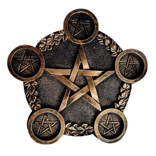 candelabro de pentáculo con estrella, candelabro decorativo de escritorio, accesorio para sacrificios