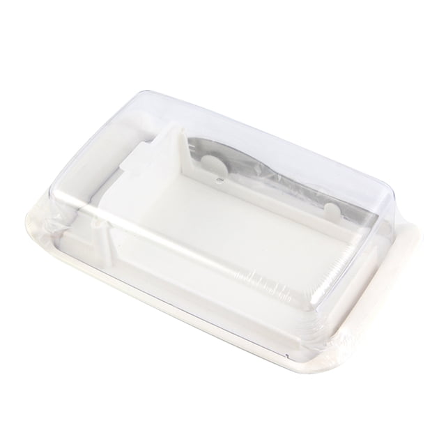 Rebanador de mantequilla de plástico y estuche para almacenar Mantequilla con tapa sellada Recipiente de conservación de queso con rebanador, color blanco Jumpingount HA8248-04B