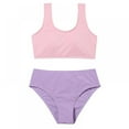 thumbnail image 3 of URMAGIC Teen Girls' Swimsuits Two-Piece Swimsuit Bikini Swimsuit Solid Color Sport Bikini 7-14 Years, 3 of 4