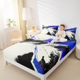 thumbnail image 4 of Manfei Chic Watercolor Full Size Sheets for Teen, Chinese Ink Bed Sheets, Black Blue Splash Sheet Sets, Microfiber Bedroom Decor, 4 Pieces, 4 of 7