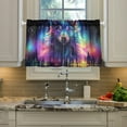 thumbnail image 4 of FREEAMG Wolf Half Window Tier Curtains 36 Inch Blackout Thermal Insulating Kitchen Linen Tier Curtains for Kitchen,Bathroom,Cafe, 4 of 7