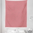 thumbnail image 1 of Candy Cane Tapestry, Diagonal Red Lines Christmas Celebration Themed Geometric Arrangement, Fabric Wall Hanging Decor for Bedroom Living Room Dorm, 5 Sizes, Red White, by Ambesonne, 1 of 1