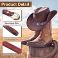thumbnail image 3 of 4 PCS Banda de Sombrero Estirable Cinturones de Sombrero Brillantes para Mujeres Hombres Sombreros de Vaquero (Rojo), 3 of 7