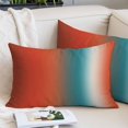 thumbnail image 2 of Red Teal Orange Ombre Throw Pillow Covers, Modern Art Aesthetics Abstract Soft Breathable Pillow Cases with Invisible Zipper for Sleeping, Toddler Pillowcases for Couch Bed Sofa Chair 12x20 Inches, 2 of 9