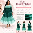 thumbnail image 2 of Bouncy Dress for Women Church, Pearl Midi Dress with Gradient Print, Elegant 3/4 Sleeve A-Line Swing Dress for Party, Wedding Guest & Special Occasions, 2 of 5