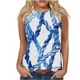 thumbnail image 1 of UPPADA Débardeurs Graphiques pour Femmes Coupe Ample T-Shirts Décontractés Ourlet Fluide Col Rond Tendance Sans Manches Hauts d'Été Vêtements de Plage Vacances Tenues Acheter de Nouveau Commandes Mes Commandes Passées Bleu,P, 1 of 4