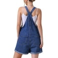 thumbnail image 3 of INSPIRE CHIC Women's Denim Overall Casual Outfits Adjustable Strap Romper Jean Shorts 2XL Dark Blue, 3 of 6