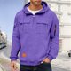 thumbnail image 1 of pstuiky camisas de manga larga para hombre, Sudadera con capucha, cremallera de un cuarto y múltiples bolsillos de manga larga de color liso para hombre Tops casuales para hombres xxxl, 1 of 4