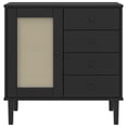 thumbnail image 3 of vidaXL Sideboard SENJA Rattan Look Black 80x40x80 cm Solid Wood Pine, 3 of 5