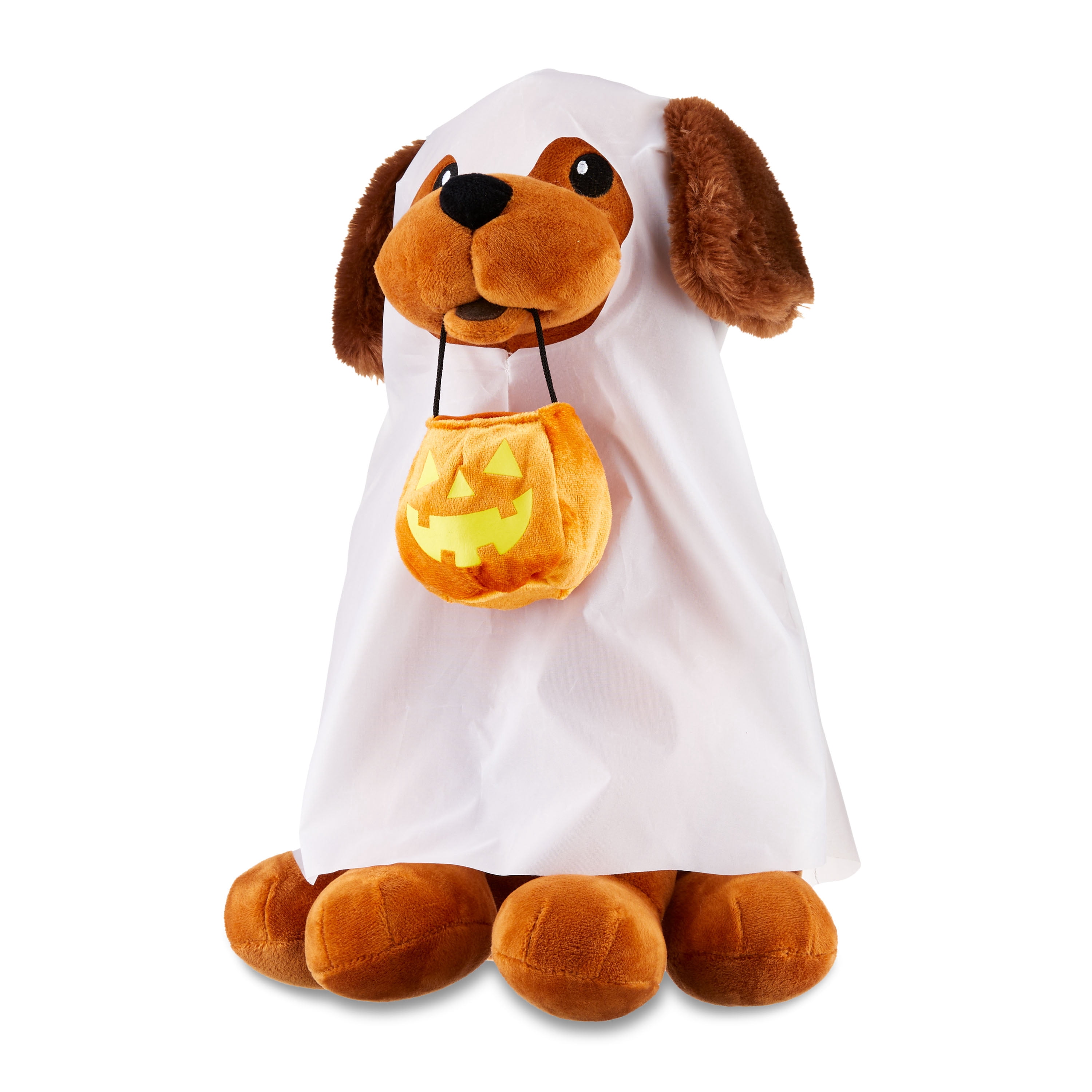 Halloween Plush Porch Door Greeter, Dog with Jack-O'-Lantern, by Way To Celebrate