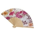 thumbnail image 2 of Warehouse Clearance! Chenjy Hand Fan Foldable Vintage Bamboo Folding Hand Held Flower Fan Chinese Dance Party Pocket Gifts Clearance Sales, 2 of 3