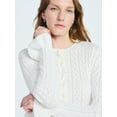 thumbnail image 4 of Scoop Women's and Women's Plus Peplum Ruffle Cardigan Sweater, Lightweight, Sizes XS-4X, 4 of 5